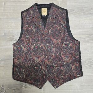 WAH MAKER Frontier Clothing Vest USA Made Mens Medium Red Paisley Western Cowboy